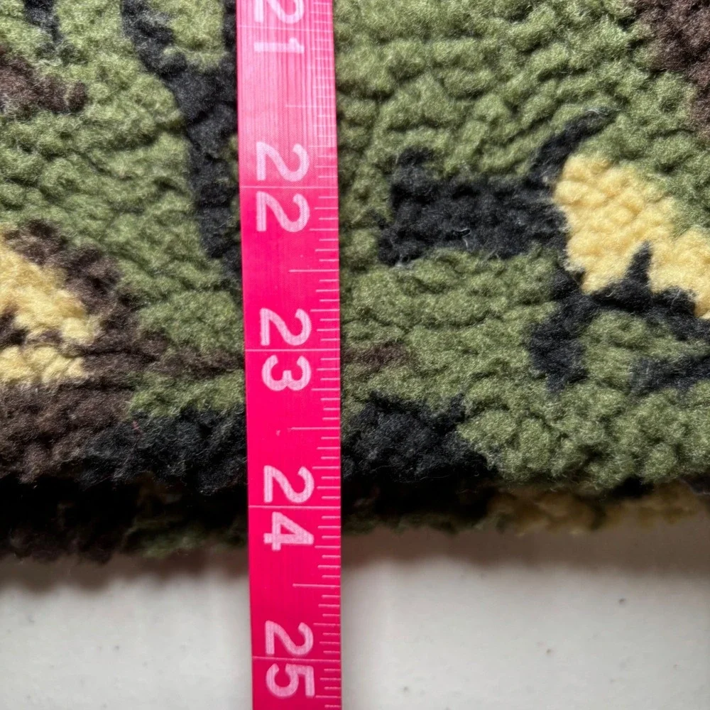 Sanctuary Green Camoflauge Zip Up Fleece Jacket Lined Medium‎